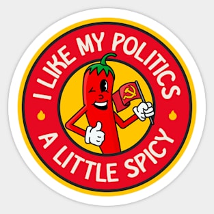 I Like My Politics A Little Spicy - Chilli Pun Sticker